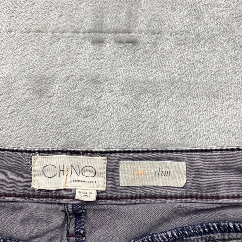 Anthropologie Chino Slim Pants Purple Faded‎ Garment Dyed Trousers Size 28